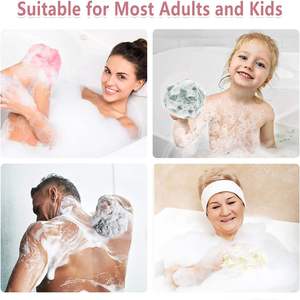 Đầy Màu sắc mềm lưới xơ mướp tắm bọt biển tắm bóng PE chất liệu với treo vòng lặp cho nhẹ nhàng tẩy da chết trên khuôn mặt và cơ thể - Product Image 4