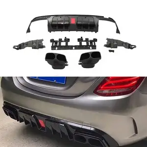 Großhandel Auto-Tuning Teil B Stil hintere Stoßstange Diffusor mit Heckrohr für Mercedes C-Klasse W205 2014-2021