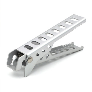 Outdoor Anti Scalding <b>Clip</b> Aluminum Alloy Black Multifunctional Camping Bbq Food Handling <b>Tool</b> For Picnic Barbecue Microwave Use - Product Image 2