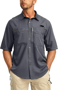 Azul marinho UPF 50 + Camisas De Pesca Respirável Voltar Vent Mesh Liner Botão Personalizado Para Baixo Camisas De Pesca - Product Image 4