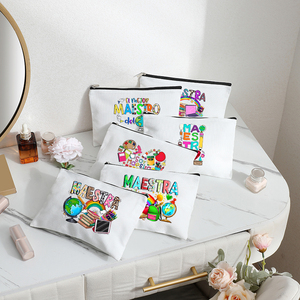 Bolsa <span class=keywords><strong>de</strong></span> maquillaje personalizada con diseño <span class=keywords><strong>de</strong></span> regalos para profesora <span class=keywords><strong>de</strong></span> español, bolsa <span class=keywords><strong>de</strong></span> almacenamiento para artículos <span class=keywords><strong>de</strong></span> tocador <span class=keywords><strong>de</strong></span> viaje, bolsa <span class=keywords><strong>de</strong></span> cosméticos - Product Image 1