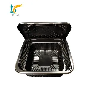 Caja de embalaje de olla caliente de plástico PP Caja de almuerzo de calentamiento de horno de microondas desechable Caja de embalaje para llevar