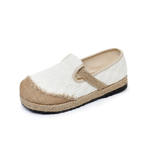 Nouvelles chaussures d'été respirantes en lin pour <span class=keywords><strong>femme</strong></span>, style ethnique, petites chaussures de pêcheur à enfiler avec doublure en coton - Product Image 5