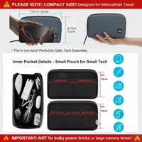 Petite trousse de rangement pour appareils électroniques, étui de voyage fin pour petits accessoires technologiques, câbles, chargeurs, écouteurs