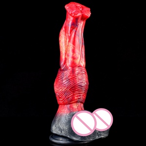 Fantastic Long Animal <b>Dildo</b> Curved Flexible Soft Silicone Monster <b>Dildo</b> With Knot Waterproof G-spot Stimulation for Women - Product Image 1