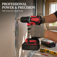 Perceuse à percussion sans fil sans balais 21V au lithium, perceuse électrique portable pour le bricolage domestique et industriel