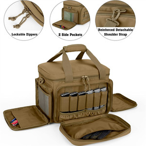 Sac tactique compact pour armes à feu pour revolvers rembourré sac à bandoulière en nylon pour hommes avec 6 fentes pour magazines - Product Image 4