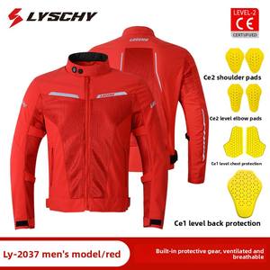 Traje de montar <span class=keywords><strong>en</strong></span> motocicleta para hombre, chaqueta transpirable de malla de primavera y verano, traje de tensión, traje de motocicleta anticaída - Product Image 4
