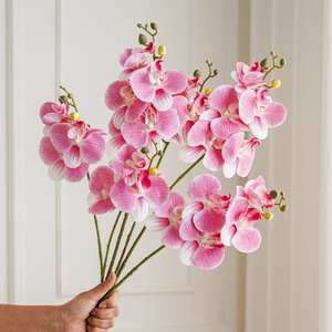 Bouquet de fleurs artificielles d'orchidées Phalaenopsis, livraison directe d'usine, pour mariage, décoration de la maison, fleurs artificielles réutilisables - Product Image 1