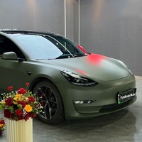 Film de protection de voiture en TPU satiné vert militaire auto-cicatrisant anti-jaunissement, vinyle vert armée foncé pour la décoration de carrosserie automobile