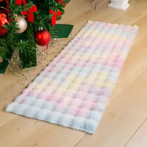 Karpet bulu kelinci palsu yang dapat dicuci karpet area Cetak