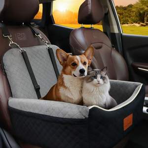 Cama de asiento de coche para perros, correas de seguridad ajustables ecológicas, espuma viscoelástica de algodón, extraíble, lavable, asientos delanteros/traseros de fácil instalación - Product Image 6