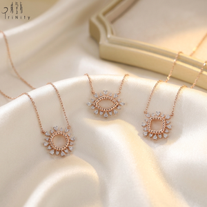 Collier minimaliste de haute qualité, artisanal, pour un usage quotidien, avec diamant naturel, pendentif en or rose et blanc 18 carats véritable, pour femmes - Product Image 6