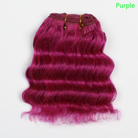 Rambut Sintetis Serat Protein Single Weft untuk Boneka Blythe - Gaya Jerry Curl Deep Wave Kepadatan 200% Lembut untuk Kerajinan Boneka