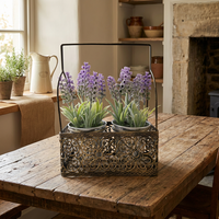 Plante décorative artificielle de lavande pour Pâques et mariages, panier de fleurs de lavande en plastique pour décoration intérieure
