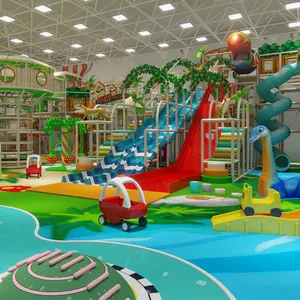 Hoge Kwaliteit Kinderruimte Thema Indoor Speeltuin Centrum Met Grote Glijbanen Voor Kinderen Zachte Speeltoestellen