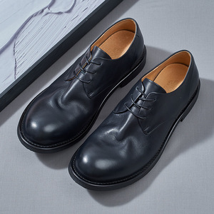 Scarpe Casual da <span class=keywords><strong>Uomo</strong></span> in Vera Pelle di Vacchetta, Stile Americano Retrò, Punta Tonda, <span class=keywords><strong>Basse</strong></span>, con Lacci, Traspiranti - Product Image 1
