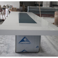 Grande table de conférence personnalisée Table longue en Corian à surface solide Table de formation pour salle de réunion simple