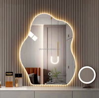 Grand miroir mural arqué encadré grand et luxueux personnalisé Miroir Spiegel Espejo forme ronde sans frontières Miroir LED décoratif
