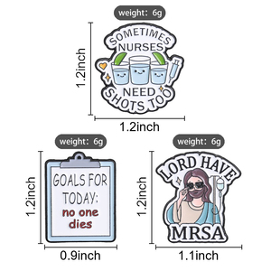 Ensemble d'épingles en émail amusantes pour infirmières, broche avec citation médicale humoristique pour la décoration de sac à dos - Product Image 6