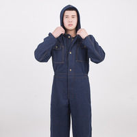 Combinaison de travail en denim de coton respirante à manches longues, uniforme utilitaire, vêtement de protection industriel certifié CE/UE, résistant aux perforations