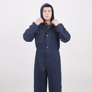 Combinaison de travail en denim et coton respirante à manches longues, uniforme utilitaire, vêtements de protection industrielle, tenue de travail d'usine - Product Image 1