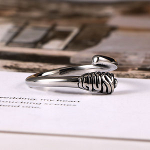 Soul Eater Matchstick Titanium Steel <b>Ring</b> Thin Simple Retro Women's <b>Ring</b> SA952 Gift Jewelry Letter Shape - Product Image 2