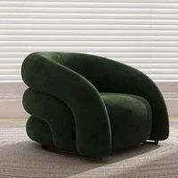 Cremefarbener Samt-Einzelsessel Minimalistischer Multifunktionaler Sessel Apartmentfreundlich für Kleine Wohnzimmer