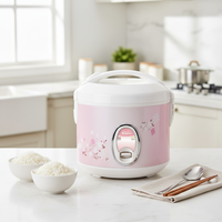 Appareil de cuisine, mini cuiseur à riz électrique de luxe en acier inoxydable avec motif floral, 1L/5 tasses, tasse graduée