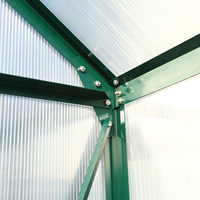 Serre de jardin extérieure en aluminium robuste, en polycarbonate vert traité thermiquement, facile à assembler