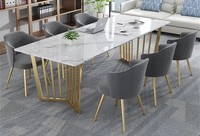Plateau en marbre pour salle à manger, 3 pièces, cuisine, salle à manger, pieds en acier inoxydable