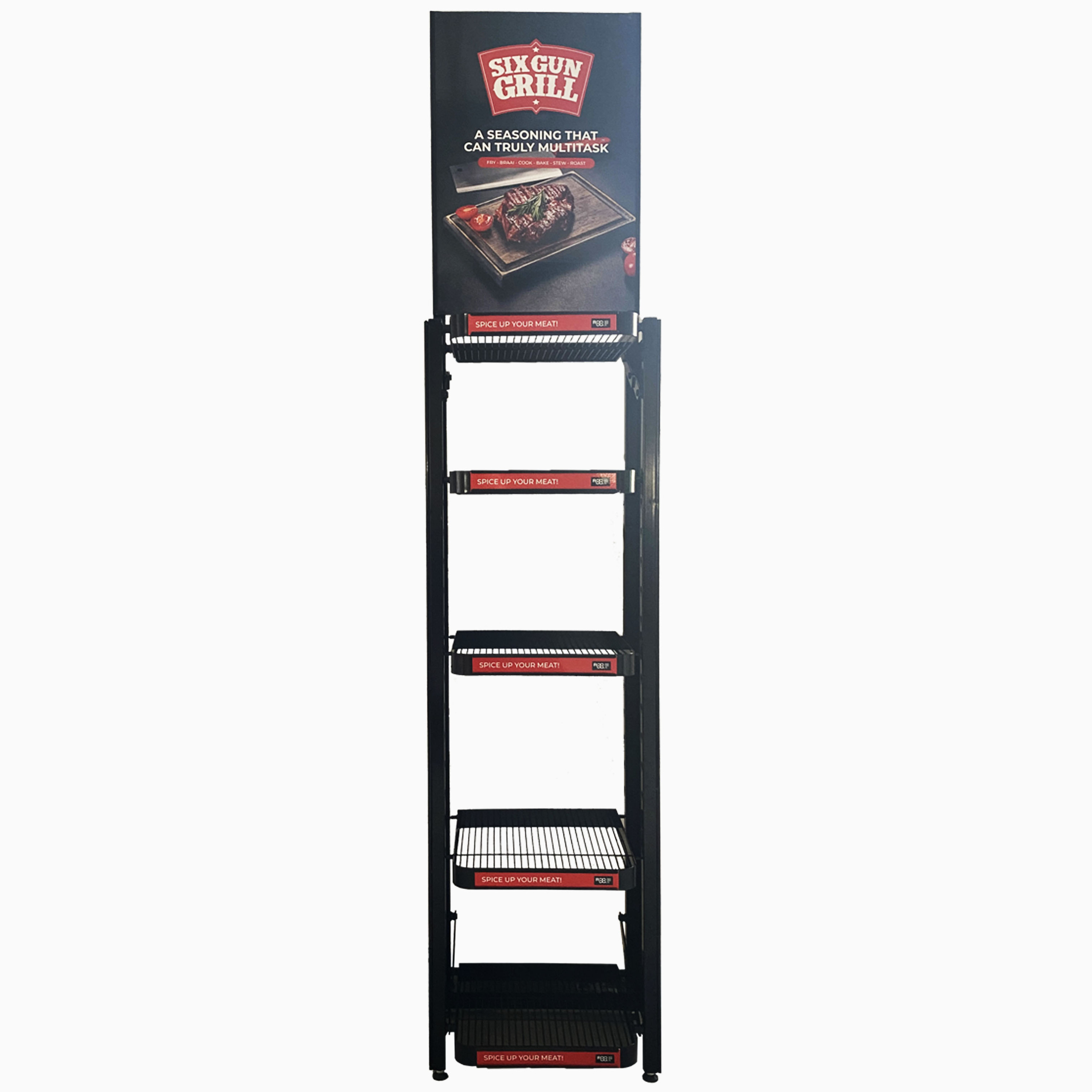 Apache Foldable Modern Black for 5-Layer Metal Beverage Display Stand Floor Racks for Exhibition & Retail Shops — view 2