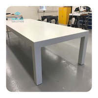 Herstellergefertigte Moderne Weiße Acryl-Massivoberflächen-Esstischplatte Wohnmöbel