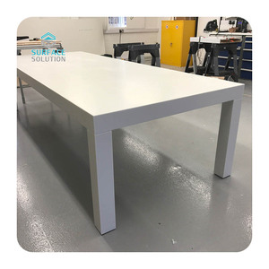 Manufacturer <strong>Custom</strong> White Acrylic <strong>Solid</strong> <strong>Surface</strong> Dining <strong>Table</strong> Top Marble Color Top Dining <strong>Table</strong> - Product Image 2