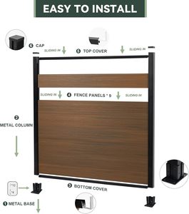 Recinzione da <span class=keywords><strong>Giardino</strong></span> Moderna in WPC, Impermeabile e Anti-Insetti, Facile da Installare, <span class=keywords><strong>Set</strong></span> 1,8x1,8 Metri per Privacy del Patio, Comodamente Assemblabile - Product Image 5