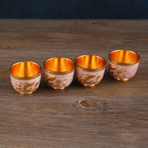 Nouvel ensemble de thé Kung <span class=keywords><strong>Fu</strong></span> miniature, théière dorée, cadeau, fabrication exquise, étanche, bibelot pour le thé, artisanat en métal - Product Image 3