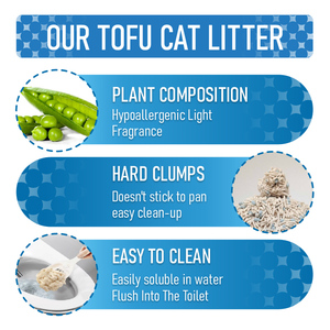 فراش قطط من التوفو 100% طبيعي وصديق للبيئة وقابل للتحلل، يمكن التخلص منه في المرحاض، تحكم إضافي في الروائح، امتصاص عالي، تكتل سريع - تصنيع حسب الطلب/تصميم حسب الطلب - Product Image 2