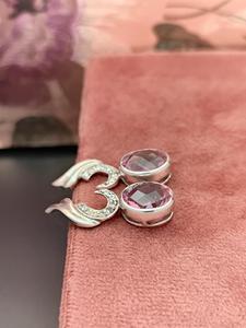Pendientes de Plata de Ley 925 con Circonita Cúbica Rosa para Mujer, Diseño Clásico y Compacto, Joyería de Moda, Regalo para Fiestas - Product Image 5