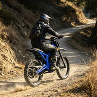 Moto tout-terrain électrique 72V 40AH 10KW de puissance maximale, 400NM de couple, autonomie de 120KM, vitesse de 90KMH, pente de 65 degrés, amortisseurs réglables, frein à 4 pistons