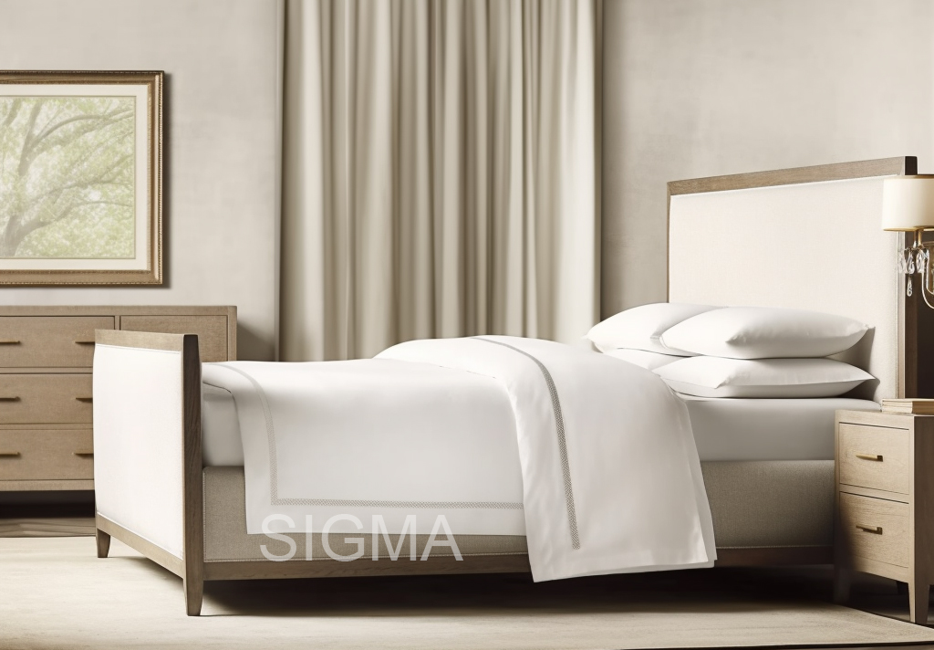 SIGAM Oak Wood Queen Size Bed Wooden Canpoy Bed Bedroom Furniture Set Luxury King Size Bed Classic