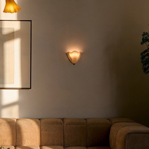 Vera Sconce Flower <b>Wall</b> Lamp Glass Amber Color Led <b>Light</b> Source 220V Living Room <b>Bedside</b> Lighting - Product Image 3