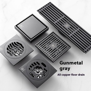 Pistola de acero inoxidable Diseño gris Desagüe de piso invisible Baño Balcón Desagüe de piso de lavado de buceo de larga duración - Product Image 1