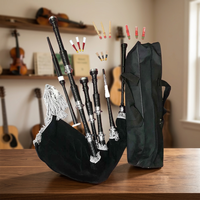 Obexa OBB-394933 Gaita de cimbalones Highland de palisandro con acabado negro, diseño completo de cimbalones, accesorios cromados, color y logotipo personalizables, para actuaciones