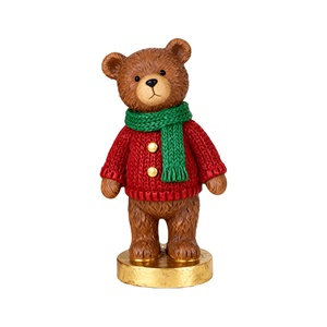 Atractiva Figura de Peluche Personalizada: Osito Marrón con Bufanda Roja y Verde Perfecto para las vacaciones euroamericanas. Precioso y Resistente. - Product Image 1