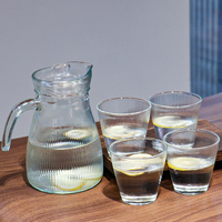 Carafe à eau en verre avec couvercle, style moderne, pour eau froide, vente en gros, prix usine, ensemble théière et bouilloire