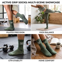Chaussettes de Pilates antidérapantes personnalisées OEM, respirantes, tricotées, brodées, sans couture, pour femmes, fitness, yoga, antidérapantes, pour marques