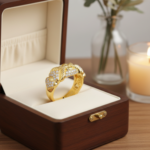 Anillo Sofisticado de Oro de 18K con Diseño de Corazón y Lazo de 0.272ct para Regalo, Joyería para San Valentín - Product Image 4