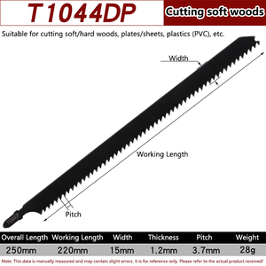 Juego de 5 Hojas de Sierra de Calar Profesionales Industriales ALLUSE, Personalizables OEM, con Vástago en T, 4MM TPI, 224MM de Longitud, 1.5MM de Grosor - Product Image 6