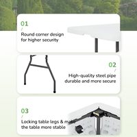 Table à tréteaux pliable en plastique HDPE portable promotionnel de 1.8m pour fête en plein air