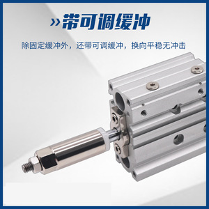 Cylindre à course réglable Mgpmj12 16 20 25 32 40x20 40 50 75 100 S Série de cylindres à piston en aluminium avec connexion filetée - Product Image 2